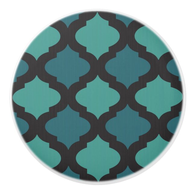 Bouton De Porte En Céramique motif en mosaïque de style arabe (Devant)