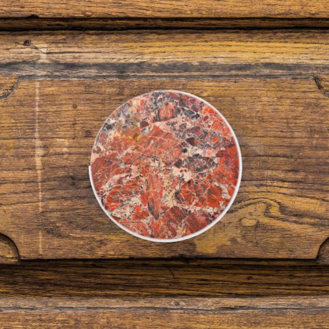 Bouton De Porte En Céramique Motif en pierre orange Jasper (In Situ)