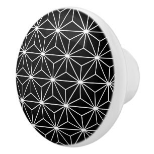 Bouton De Porte En Céramique Motif étoile Asanoha