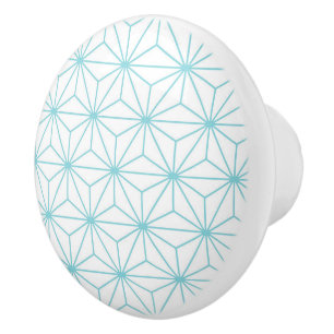 Bouton De Porte En Céramique Motif étoilé Asanoha
