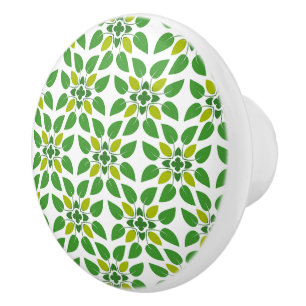 Bouton De Porte En Céramique Motif Feuille, Motif De Feuilles, Feuilles Verts