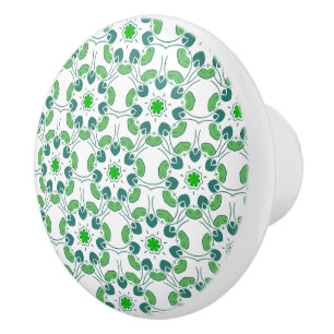 Bouton De Porte En Céramique Motif Feuille, Motif De Feuilles, Feuilles Verts