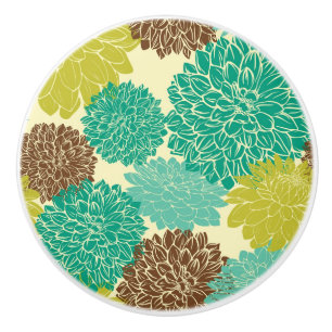 Bouton De Porte En Céramique Motif floral 11