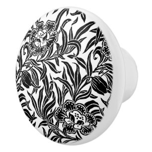 Bouton De Porte En Céramique Motif floral botanique vintage Art Nouveau