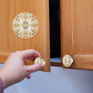 Bouton De Porte En Céramique Motif Floral de Ferme