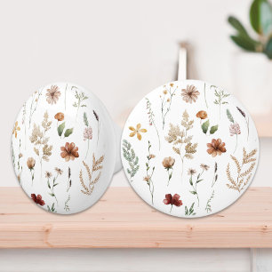 Bouton De Porte En Céramique Motif floral de fleurs sauvages jolies aquarelle