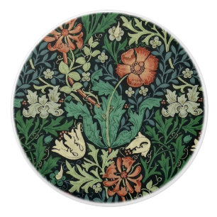 Bouton De Porte En Céramique Motif floral de Nouveau d'art de William Morris