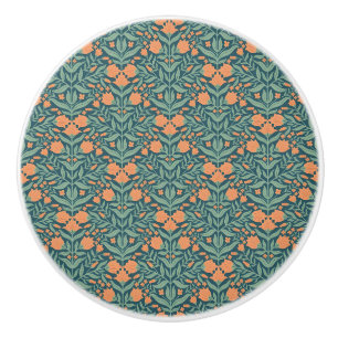 Bouton De Porte En Céramique Motif floral de tulipe orange Art nouveau