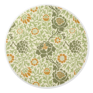 Bouton De Porte En Céramique Motif floral de William Morris Grafton Sage Green