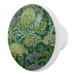 Bouton De Porte En Céramique Motif floral sans couture de style William Morris