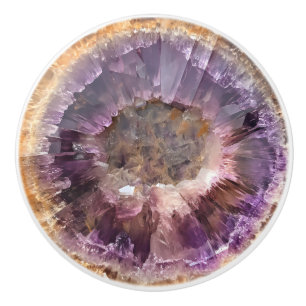 Bouton De Porte En Céramique Motif Gem naturel Amethyst