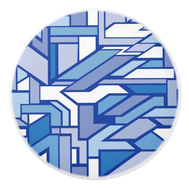 Bouton De Porte En Céramique Motif géométrique 2 (Devant)