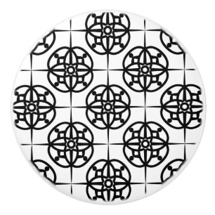 Bouton De Porte En Céramique Motif géométrique ambiance rétro chic