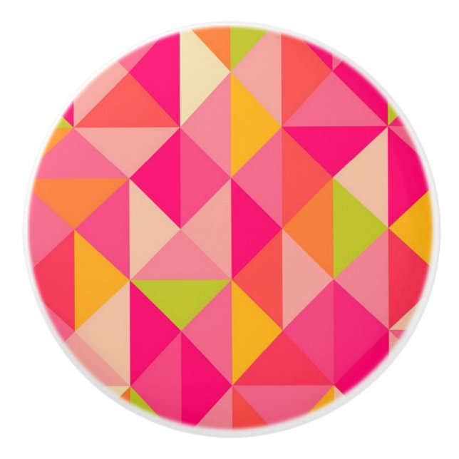 Bouton De Porte En Céramique Motif géométrique de triangles (Devant)