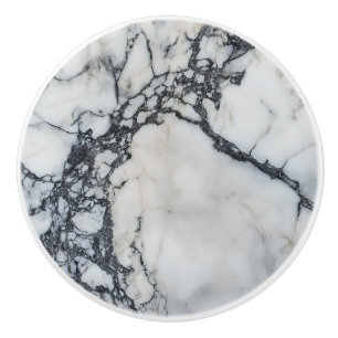 Bouton De Porte En Céramique Motif Gris Naturel en Marbre