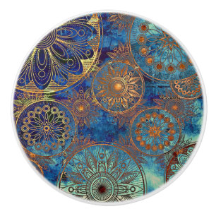 Bouton De Porte En Céramique Motif grunge d'art