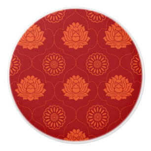 Bouton De Porte En Céramique Motif indien