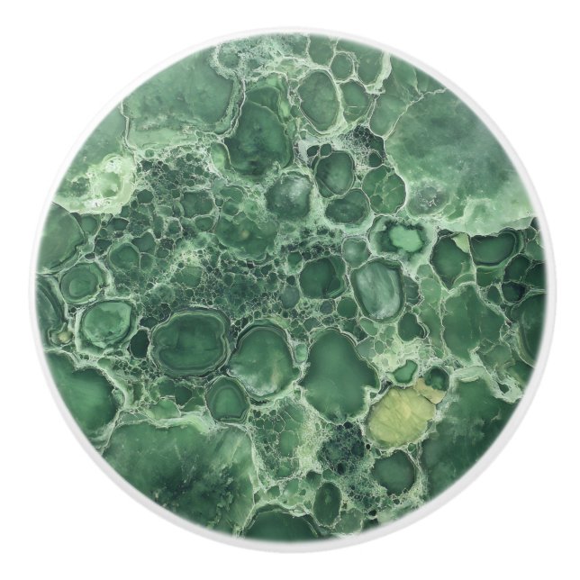 Bouton De Porte En Céramique Motif Jade Green Gemstone (Devant)