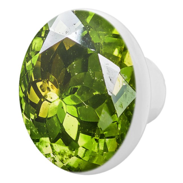 Bouton De Porte En Céramique Motif Jeu vert Peridot (Droite)