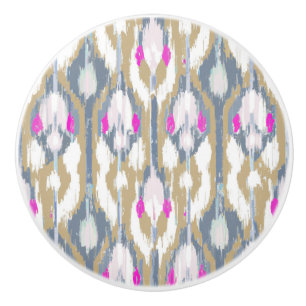 Bouton De Porte En Céramique Motif kat géométrique tribal coloré