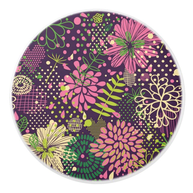 Bouton De Porte En Céramique Motif lumineux (Devant)