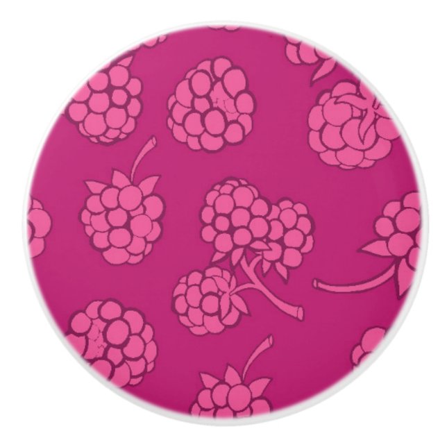Bouton De Porte En Céramique Motif magenta de baie (Devant)