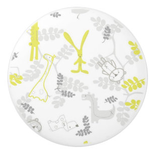 Bouton De Porte En Céramique motif montrant les animaux 2 de bébé