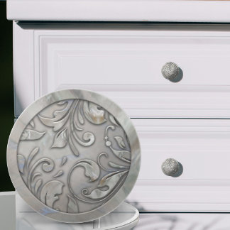 Bouton De Porte En Céramique Motif ornemental perlé