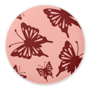 Bouton De Porte En Céramique motif papillon 3