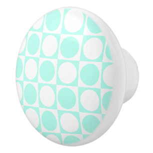 Bouton De Porte En Céramique Motif personnalisé point carré