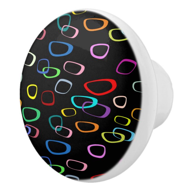 Bouton De Porte En Céramique Motif rétro activé (Droite)