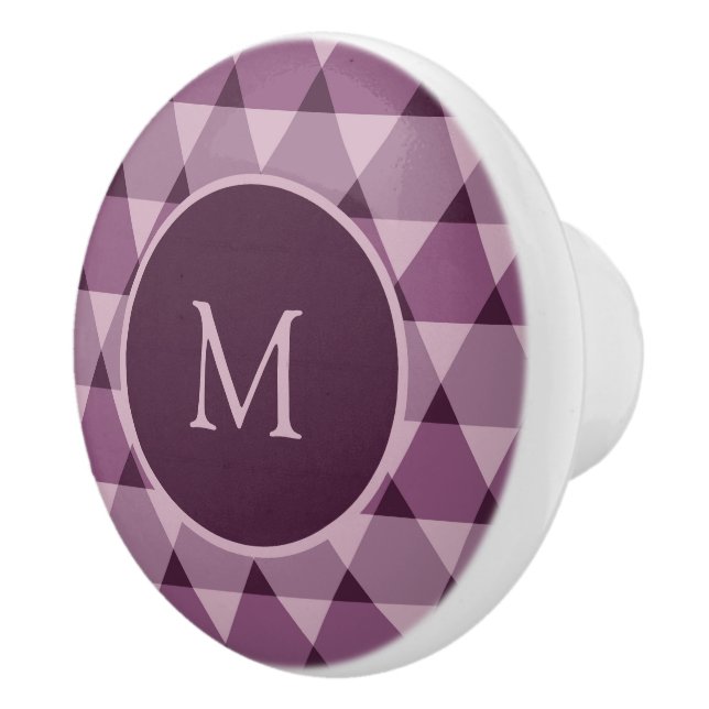 Bouton De Porte En Céramique Motif triangles (Droite)