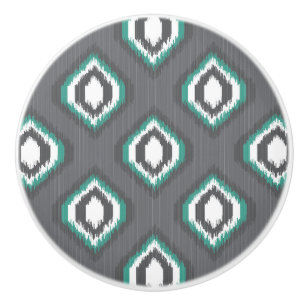 Bouton De Porte En Céramique Motif tribal de rétro ikat géométrique