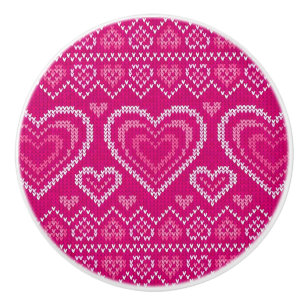 Bouton De Porte En Céramique Motif tricoté par Saint-Valentin 2