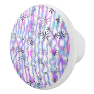 Bouton De Porte En Céramique Motif Vagues Étoilées Envoûtantes