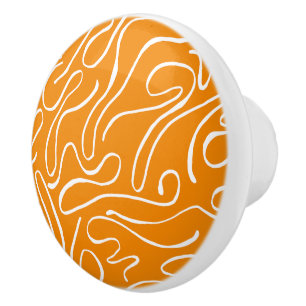 Bouton De Porte En Céramique Motif Vibes Abstrait