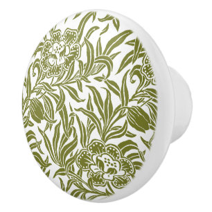Bouton De Porte En Céramique Motif vintage botanique floral Art Nouveau