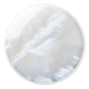 Bouton De Porte En Céramique Motif White Pearl Nacre