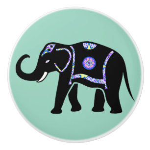 Bouton De Porte En Céramique Motifs décoratifs abstraits d'éléphant animal