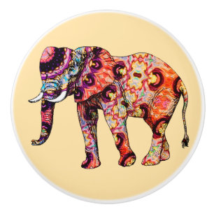 Bouton De Porte En Céramique Motifs traditionnels chinois d'éléphant 