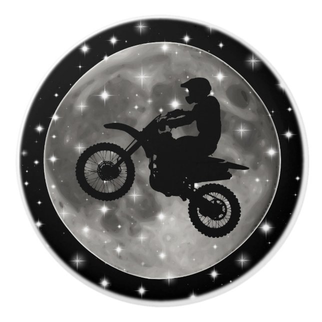Bouton De Porte En Céramique Moto sur la Lune (Devant)