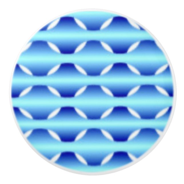 Bouton De Porte En Céramique Mouillage en céramique d'art bleu (Devant)