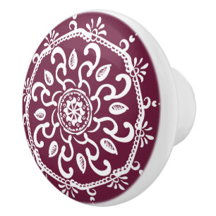 Bouton De Porte En Céramique Mulberry Mandala