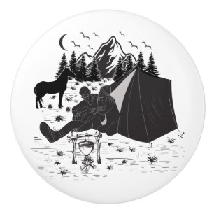 Bouton De Porte En Céramique Music couple camping For celebrating valentine