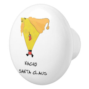 Bouton De Porte En Céramique Nacho Santa Claus