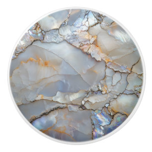 Bouton De Porte En Céramique Nacre Nature Motif