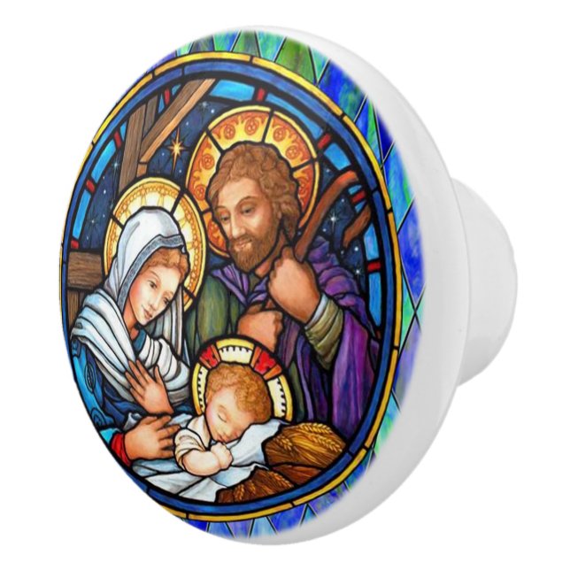 Bouton De Porte En Céramique Nativité (Droite)