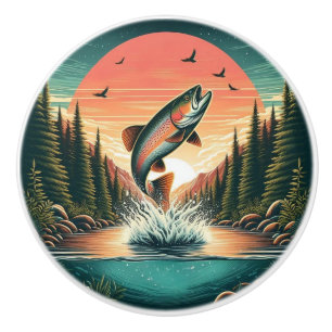 Bouton De Porte En Céramique Nature extérieure de la truite
