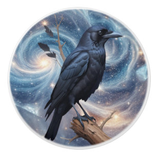 Bouton De Porte En Céramique Nature sauvage Corbeau d'oiseaux