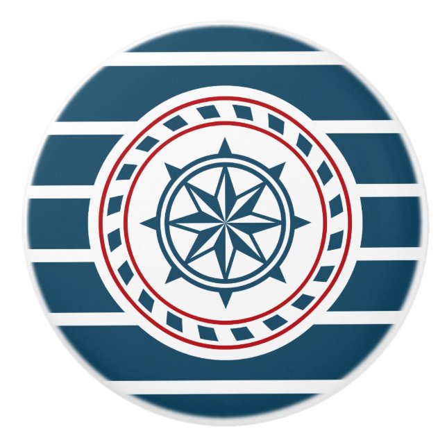 Bouton De Porte En Céramique Nautical design (Devant)
